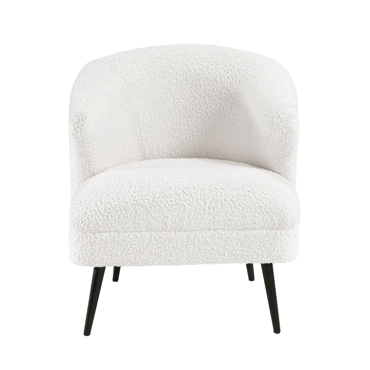 Luxury Living Room Furniture 1Pc Accent Chair Beige Boucle Upholstery, High Density Foam Seat Cushions
