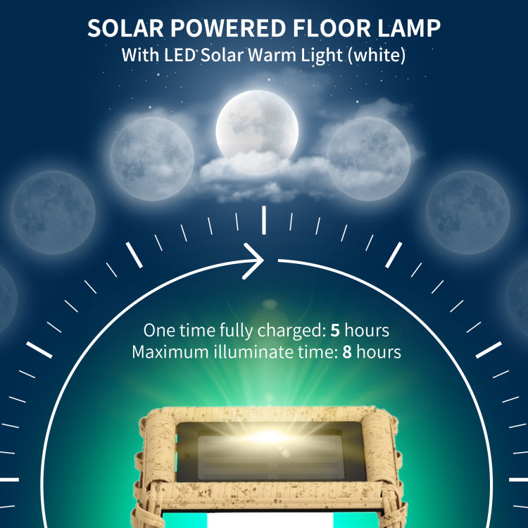 Outsunny Solar Floor Lamp, Outdoor Rattan Garden Lantern Pathway Light & Decorative Driveway Lighting With Auto On Off Led Lights For Porch, Yard, Lawn, Courtyard, Deck, Sand