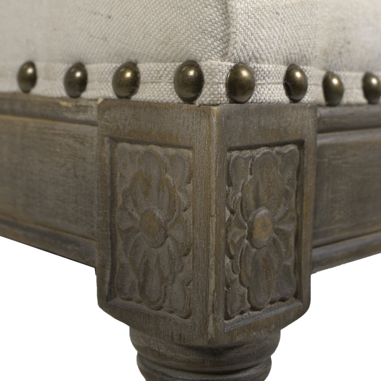Paris 26.5" Farmhouse Counter Height Bar Stool With Backrest, Light Beige Linen
