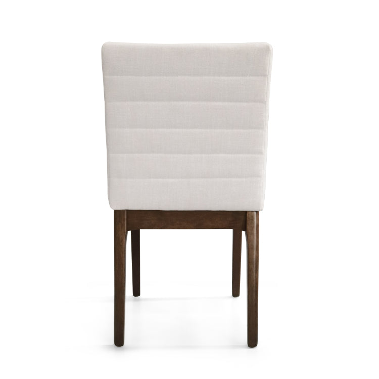 5 Pieces Upholstered Dining Set With Rubberwood Frame, Light Beige Walnut Black