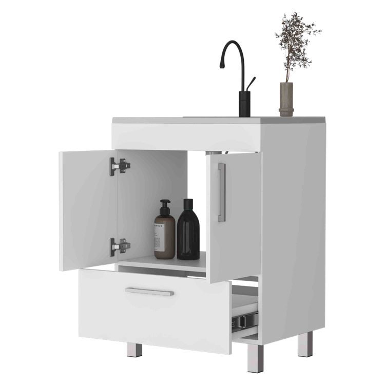 Othello Single Bathroom Vanity, Double Door Cabinet,One Drawer