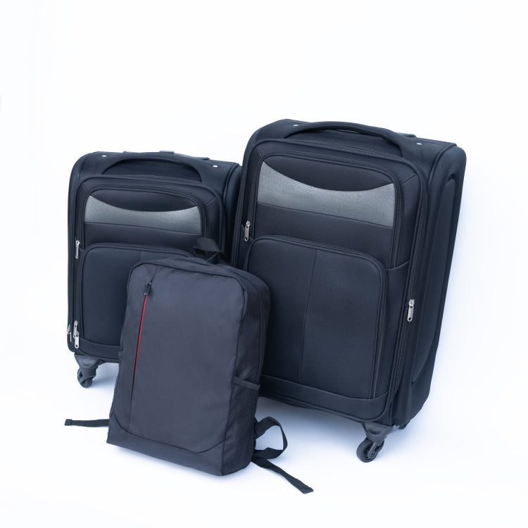 20 24 Travel Case Two Piece Suitcase Set Oxford Trolley Case Without Password Lock Universal Wheel Oxford Cloth Backpack Black