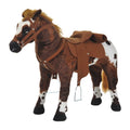 Qaba Sound Making Ride On Horse For Toddlers 3 5, With Neighing And Galloping Sound, Stuffed Animal Horse Toy For Kids With Padding, Soft Feel, Brown