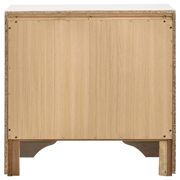 White 2 Drawer Nightstand With Hidden Jewelry Tray