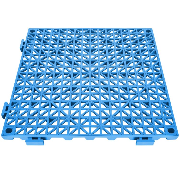 Interlocking Tile 55Pcs Blue, Drainage Tiles 12" X 12" Splicing, Pvc Interlocking Drainage Floor Tiles, Non Slip Drainage Holes For Restroom, Bathroom, Kitchen, Pool, Wet Areas, Blue