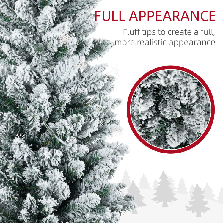 Homcom 5' Tall Pre Lit Slim Noble Fir Artificial Christmas Tree With 110 Warm White Led Lights And 294 Tips, For Christmas Decoration, Green
