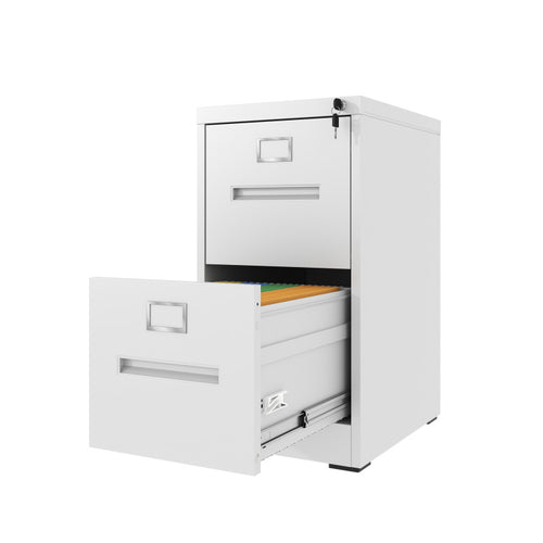 2 Drawer File Cabinet With Lock Metal Vertical File Cabinet Office Home, A4 Legal Letter Size Narrow File Cabinet Locked,Assembly Required
