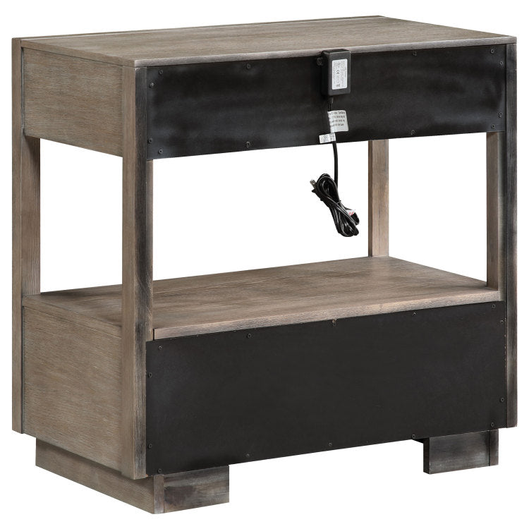 Prescott Taupe Oak 2 Drawers Nightstand