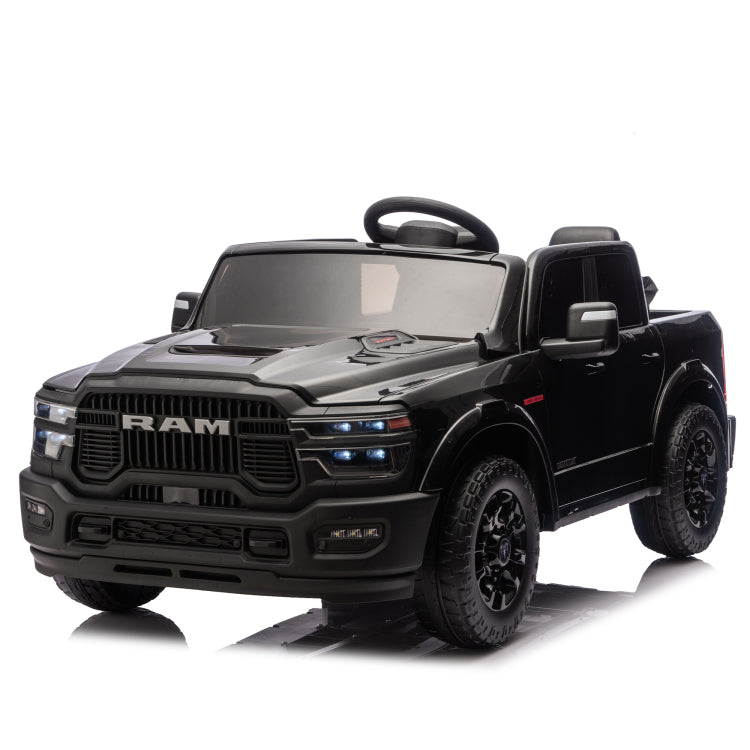 24V 160W Officially Licensed Dodge Ram 2500 Design 2 Seater Kids Ride On Truck,W Remote Control,W 2Wd&4 Wheel Suspension,Storage Space&High Door Design,Built In Music&Bluetooth,Usb Mp3 Port For 3 6