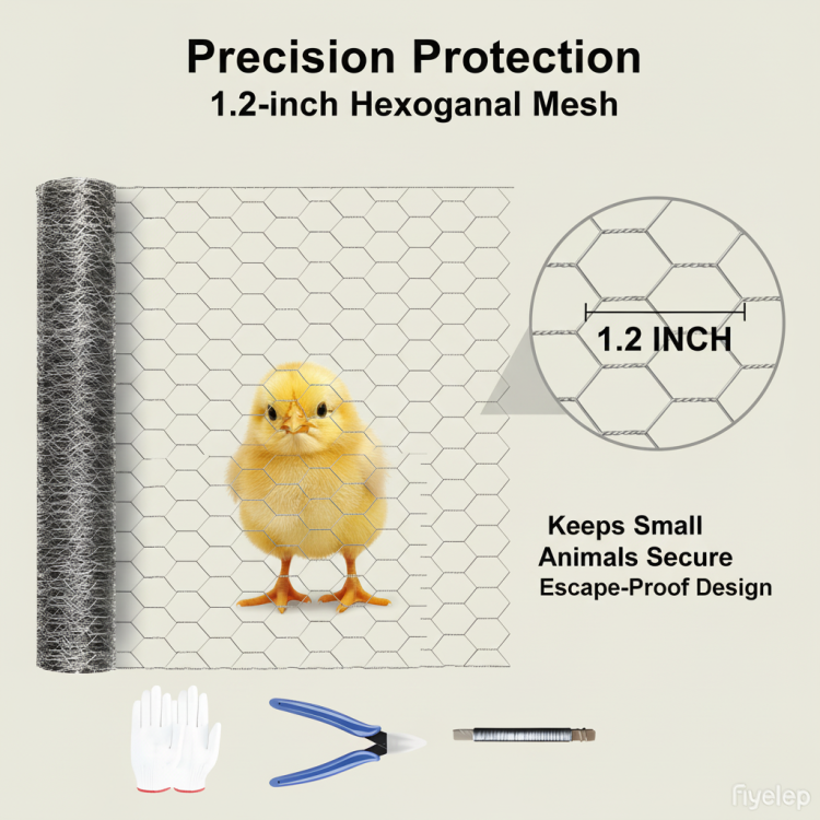 Silver Galvanized Metal Hexagonal Mesh, 21 Gauge Wire, Rust Resistant Garden Net, Suitable For Floral Arrangements, Chicken Wire, Handicrafts, Plant Protection, And Rabbit Cages