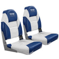 Boat Seats, 21.85" High Back Boat Seat, Folding Boat Chair With Thickened Sponge Padding And Hinge, Fold Down Boat Captain Chairs For Fishing Boat, Sightseeing Boat, Speedboat, Canoe, 2 Pack