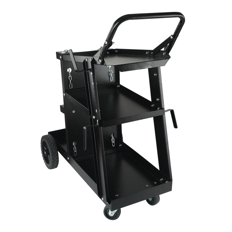 Welding Cart, 3 Tier Welder Cart Heavy Duty With 400 Lbs Weight Capacity, 360 Swivel Wheels, Tank Storage Safety Chains, Rolling Mig Welder Cart For Tig, Arc, Mma, Plasma Cutter Welding Machine
