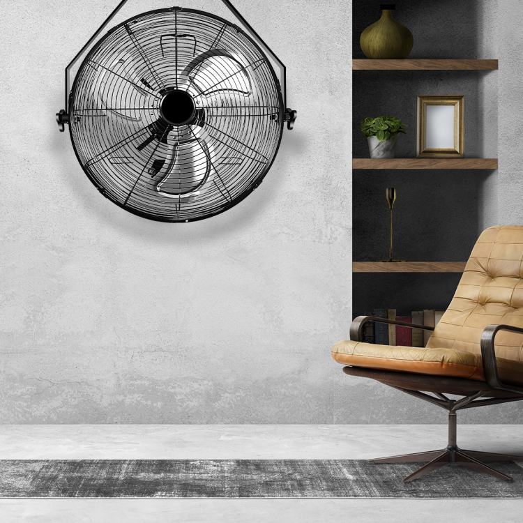 18 In. Black Industrial Wall Mount Fan 3 Speed Indoor Outdoorcommercial Ventilation Metal High Velocity Fan