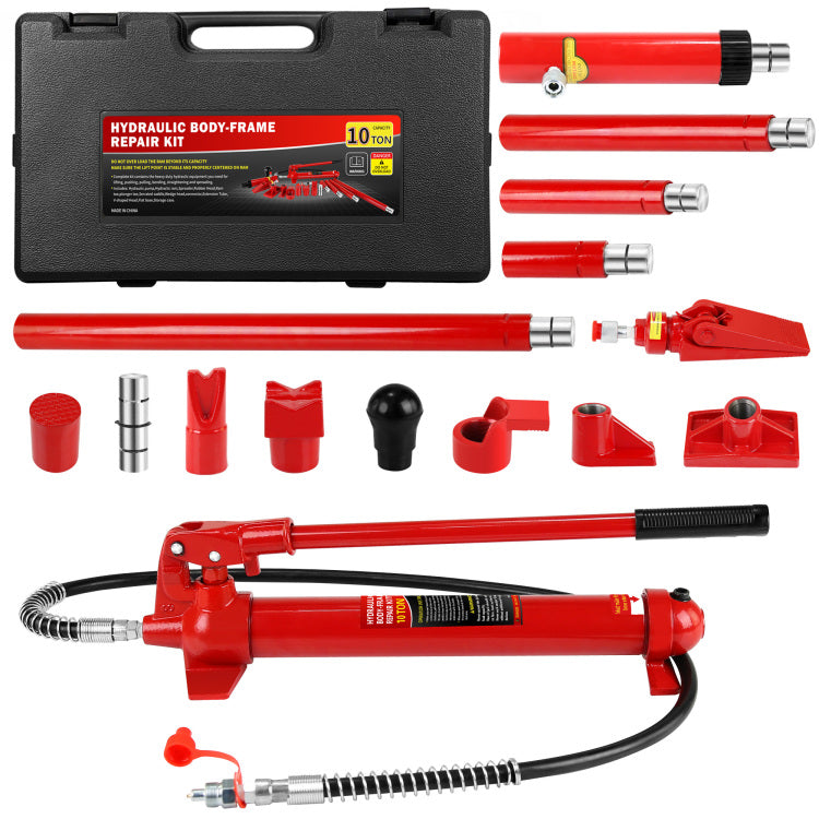 Power Hydraulic Ram Cylinder Jack: Single Acting Mini Jack, Porta Power Kit, Stroke For Building, Bridge, Construction, Precision Machinery, Small Spaces 10 Ton Capacity