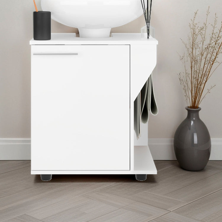 White Under Sink Storage Cabinet With Two Shelf