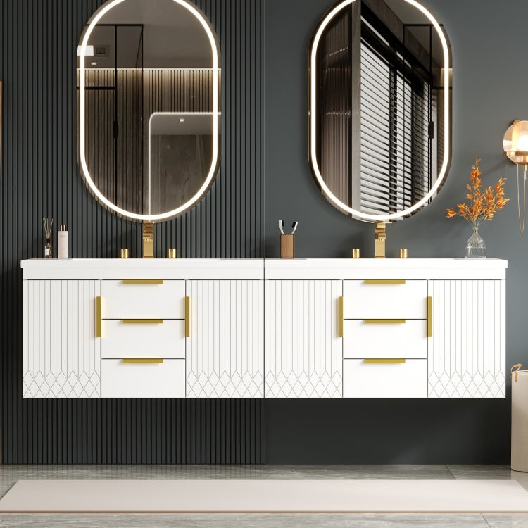 72'' Wall Mounted Bathroom Vanity, Floating Bathroom Storage Cabinet With Drawers, Solid Wood Bathroom Cabinet Same As N710S236003K