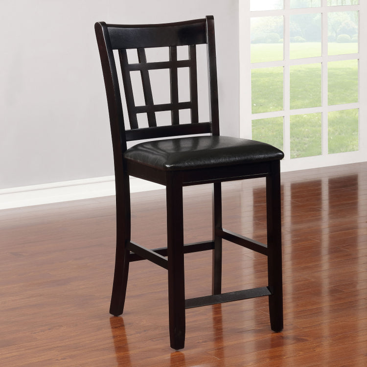 Black And Espresso Lattice Back Counter Height Stools Set Of 2
