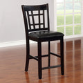 Black And Espresso Lattice Back Counter Height Stools Set Of 2