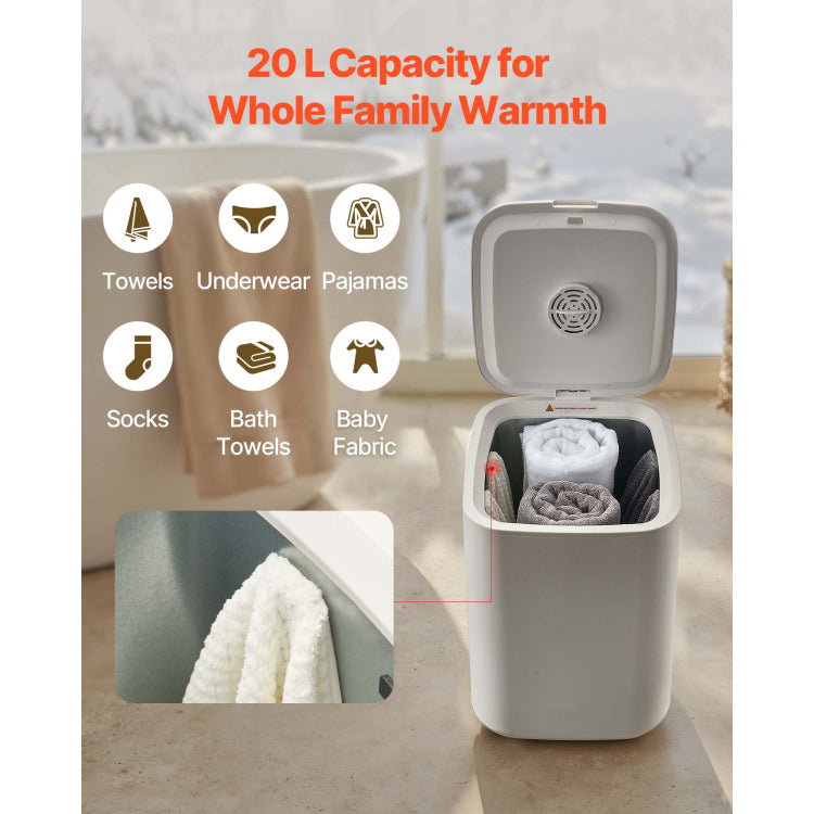 20L Towel Warmer Bucket, Towel Warmer With 24H Delay Timer, Child Lock & Auto Shut Off Towel Heater, Led Display & U Shaped Light, Towel Warmer For Bathroom, Spa, Bathrobes, Blankets, Pajama