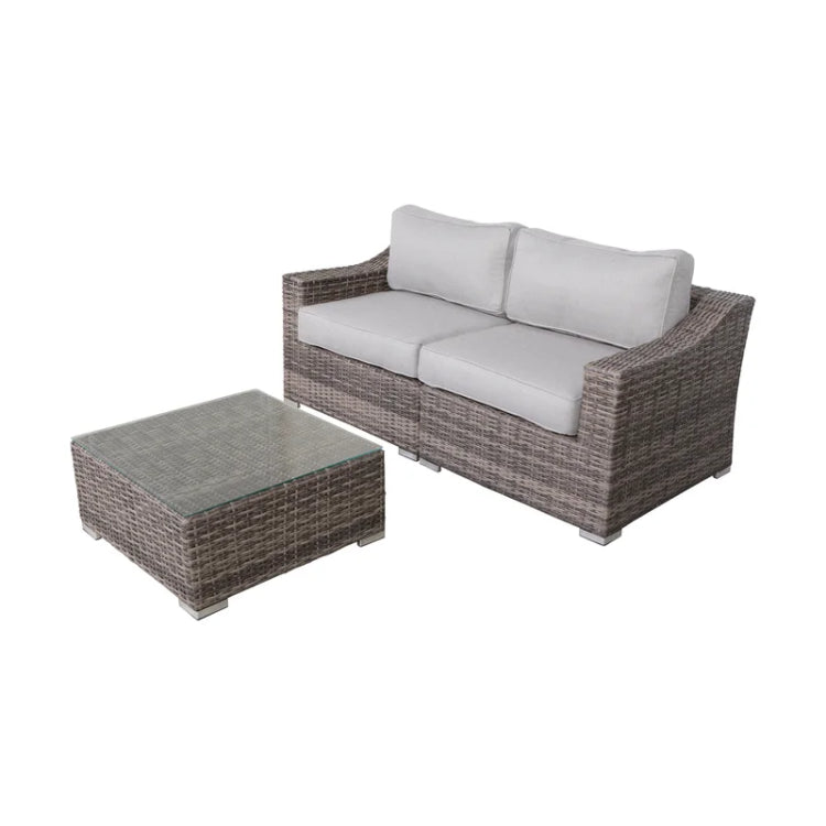 Fully Assembled 2 Person Wicker Seating Set With Cushions