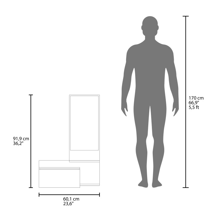 Floating Hallway Cabinet Lowell, Living Room, White