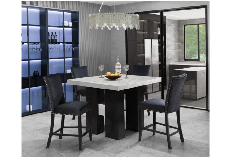 Mikha Black Bar Stools Kit Of 2