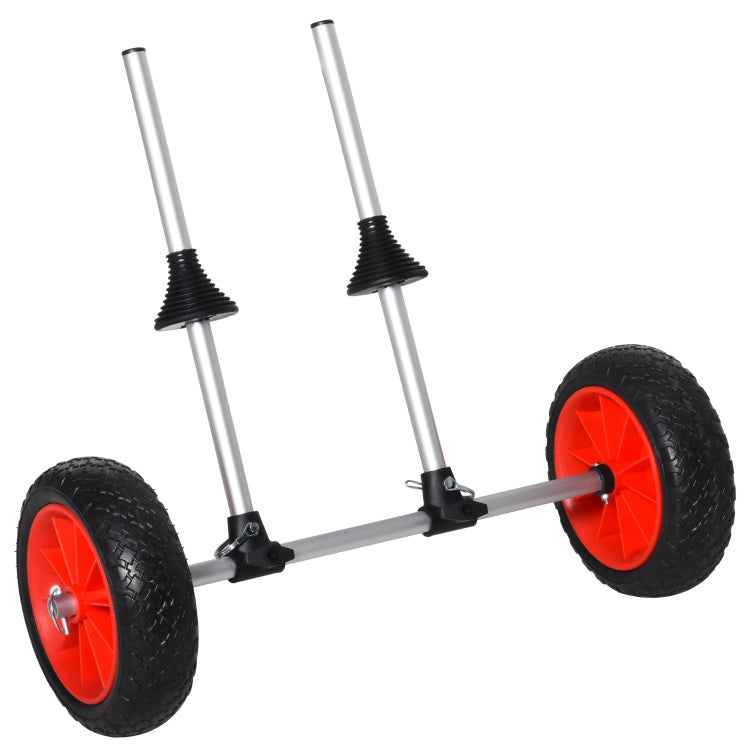 Soozier Universal Kayak Cart, Trolley Trailer Kayak Wheels With Strong Aluminum Frame, Adjustable Width Crossbar, & Large Tires