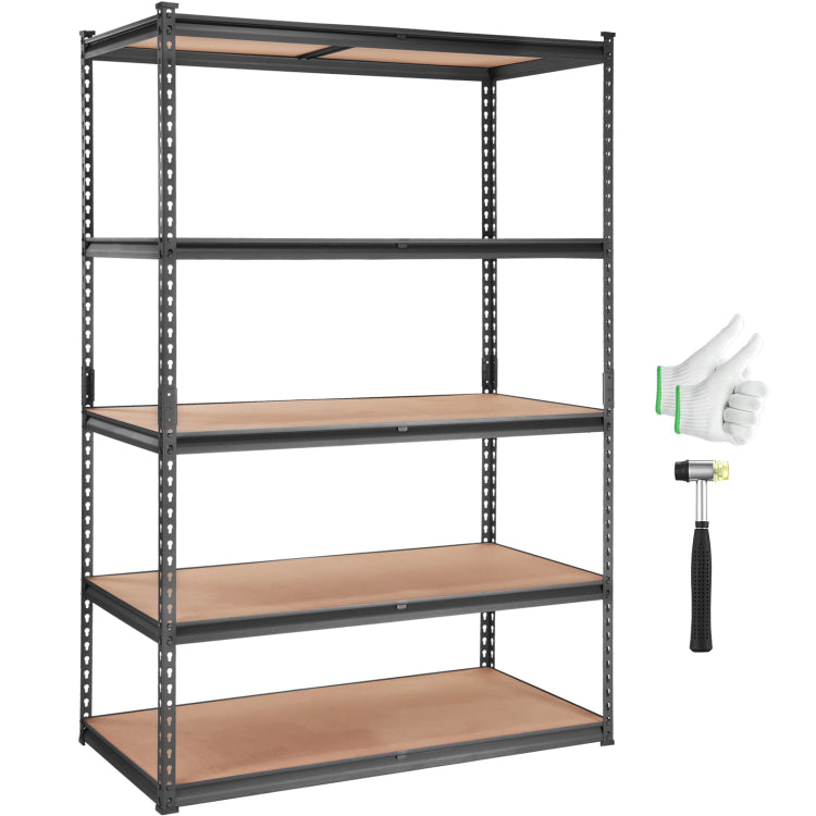 Storage Shelving Unit, 5 Tier Adjustable, 2000 Lbs Capacity, Heavy Duty Garage Shelves Metal Organizer Utility Rack, Black, 48" L X 24" W X 72" H For Kitchen Pantry Basement Bathroom Laundry
