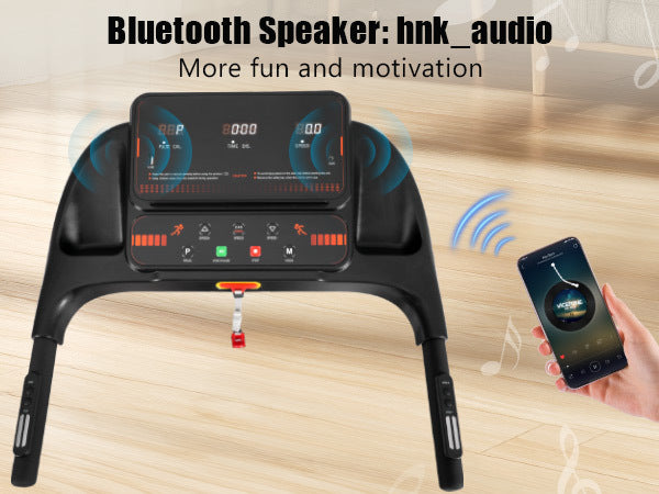 Treadmills For Home, 2.5Hp Quiet Folding Treadmill With Heart Rate Sensor, 300Lbs Weight Capacity, 7.5Mph, Incline Treadmill With Usb Charge Station For Android & Bluetooth Speaker, 6 Shock