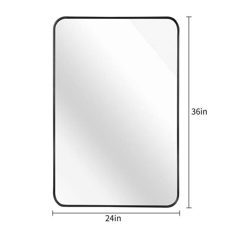 24X36 Inch Black Metal Framed Rectangular Bathrrom Mirror For Wall. W2203135010