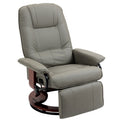 Homcom Faux Leather Manual Recliner With Swivel Wood Base Padded Armrest