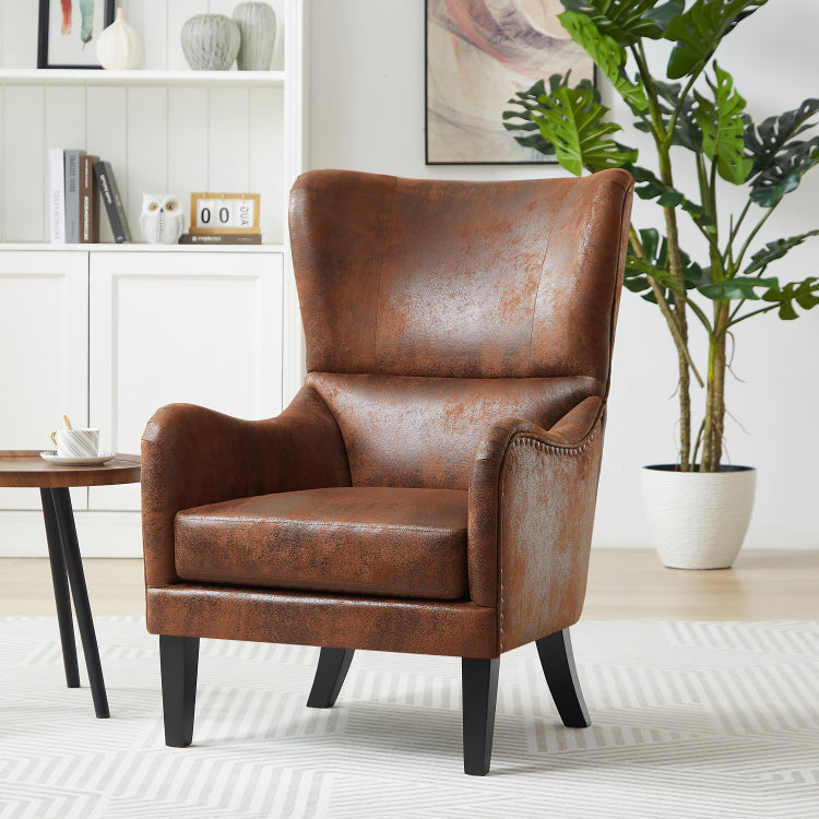Hi Back Studded Chair,Arm Chair,Living Room, Study And Bedroom
