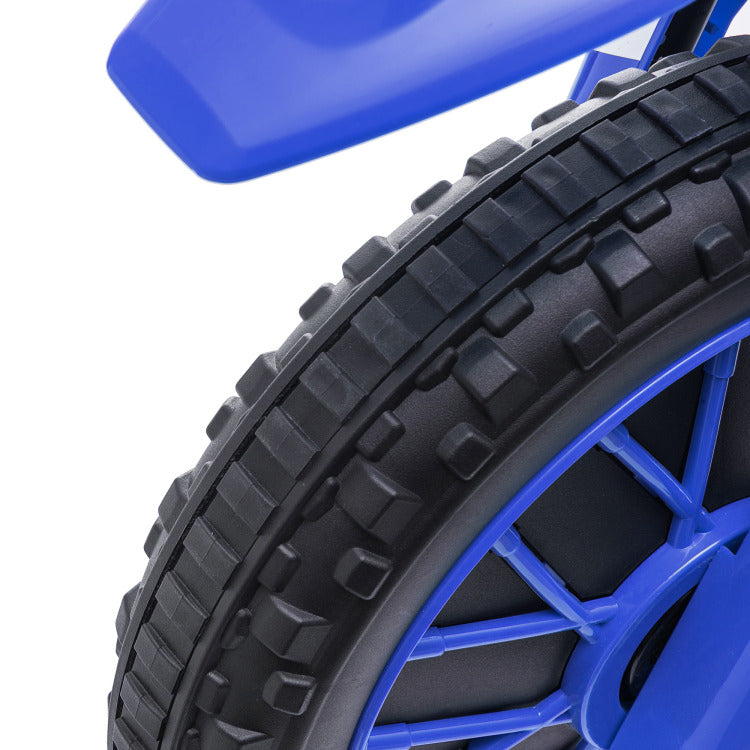 Aosom 12V Kids Motorcycle Dirt Bike Electric Battery Powered Ride On Toy Off Road Street Bike With Charging Battery, Training Wheels Blue