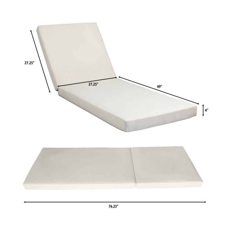 Lounge Chaise Set, Space Available On One Side, Acacia Solid Wood In Black With Lounge Cushion Cream & Triple Fold Matching Dark Grey Version Available