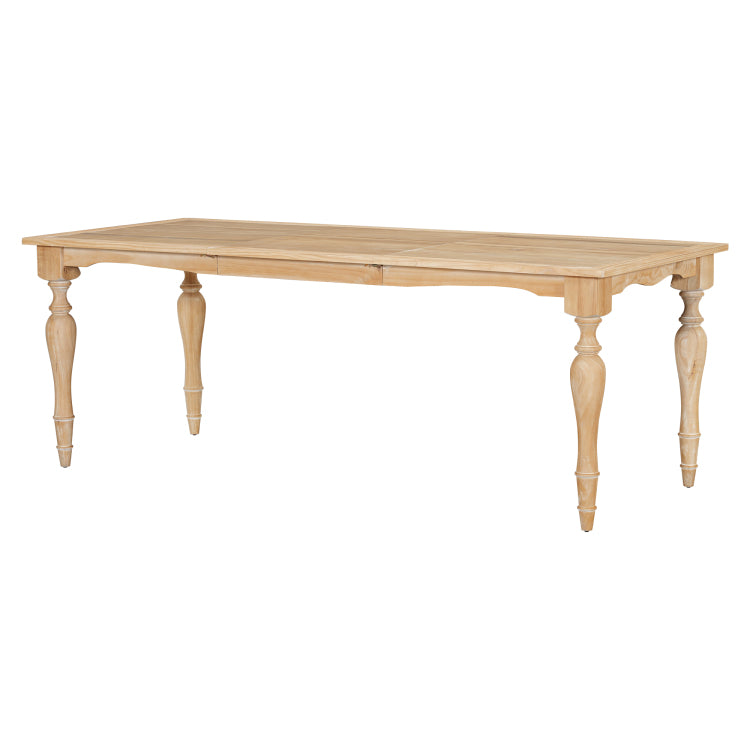 Vintage Traditional 82.7Inch Extendable Dining Table With 23.6Inch Removable Leaf, Natural