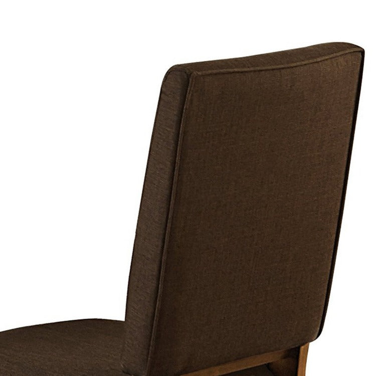 Wood & Fabric Dining Side Chair With Comfortable Padding, Set Of 2