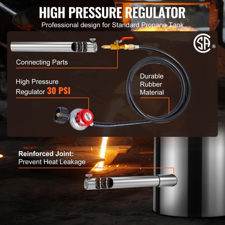 6Kg Propane Melting Furnace Kit Melting Furnace Stainless Steel 2700