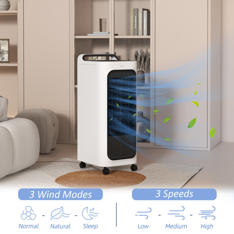 Homcom 26" Evaporative Air Cooler With Ice Packs, 3 In 1 Ice Cooling Fan, Portable Swamp Cooler With Water Tank, Timer, 90 Oscillating, Remote, For Home Office Bedroom