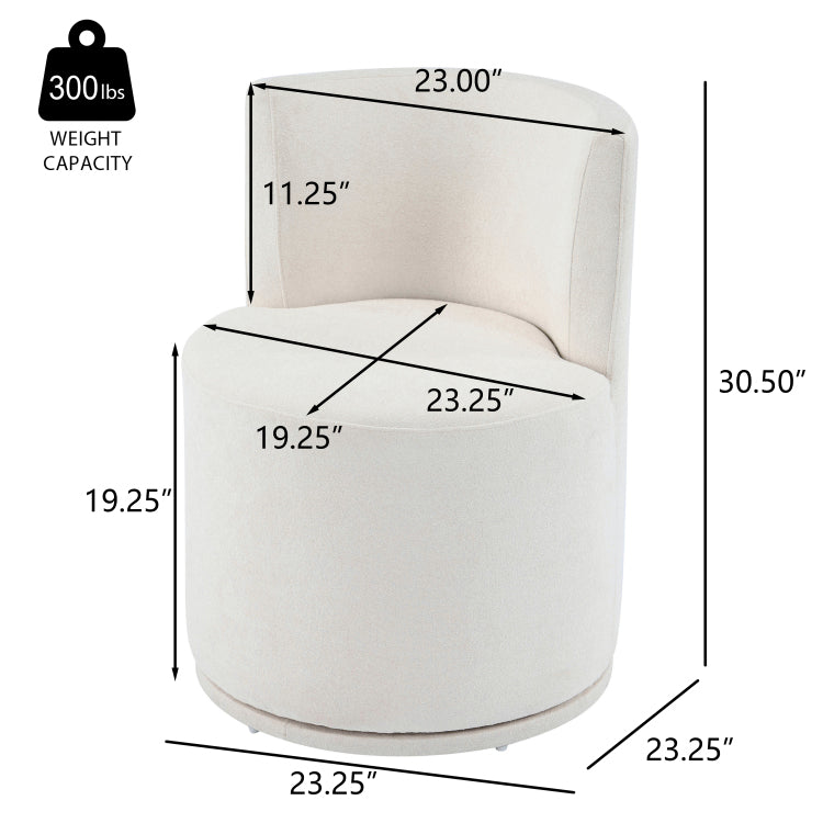 Modern Swivel Upholstered Side Chair In Beige