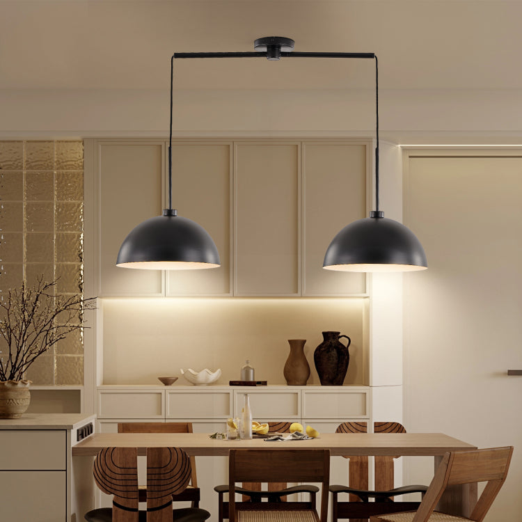 41" Industrial Modern Black Double Pendant Light Adjustable Ceiling Hanging Lamp With Matte Finish For Dining Room, Kitchen, Or Living Room Stylish And Durable Lighting Fixture No Bulbs