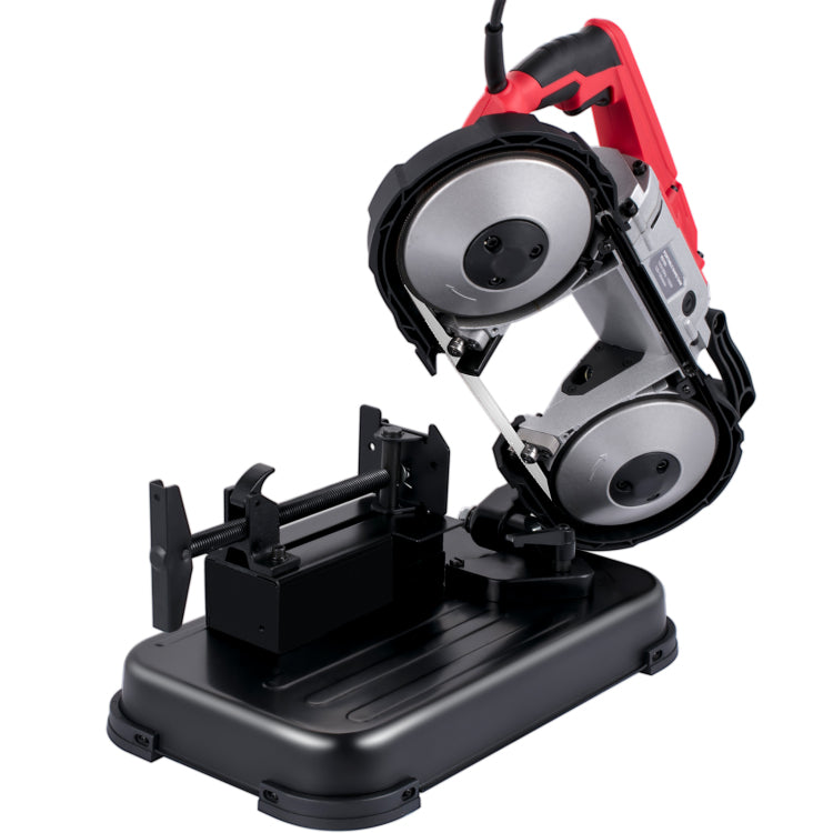 Portable Band Saw, 110V Removable Alloy Steel Base Cordless Band Saw, 5 Inch Cutting Capacity Hand Held Band Saw,Variable Speed Portable Bandsaw, 10Amp Motor Deep Cut Band Saw For Metal Wood
