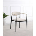 Mistra Beige Fabric Upholstered Dining Arm Chair Set Of 2