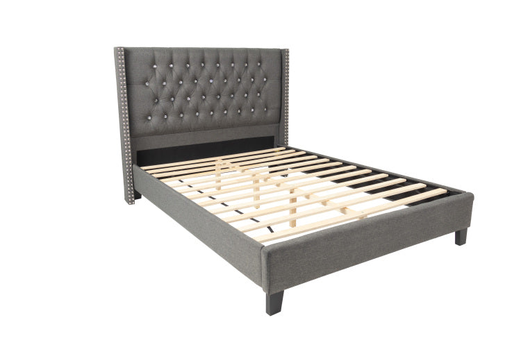 Queen Bed In Blue Gray