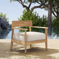 Mallorca Acacia Wood Club Chair With Seat Cushion, Set Of 1