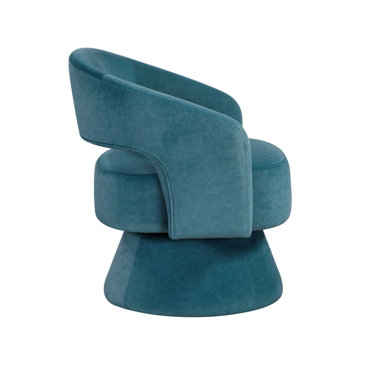 Modern Luxury Swivel Accent Chair 1Pc Dark Teal Velvet Upholstery Solid Wood Stylish Home Furniture