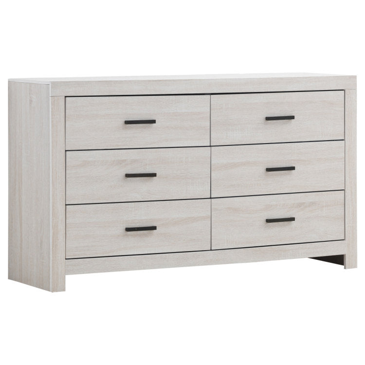 Sherwood Coastal White 6 Drawers Dresser