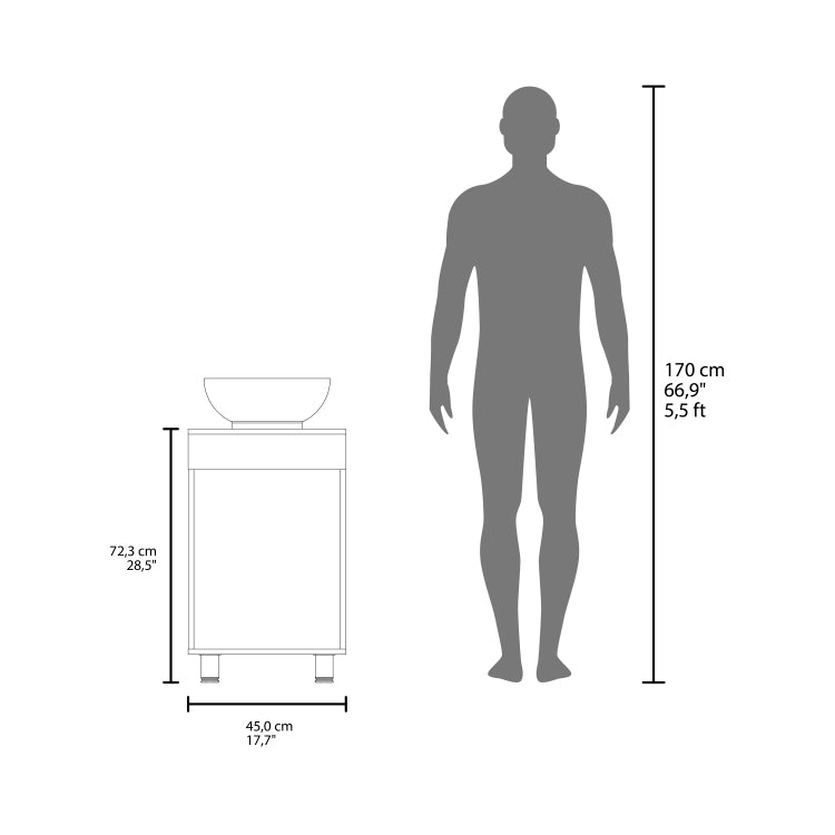 Bathroom Vanity With Sink, 1 Door, 4 Legs