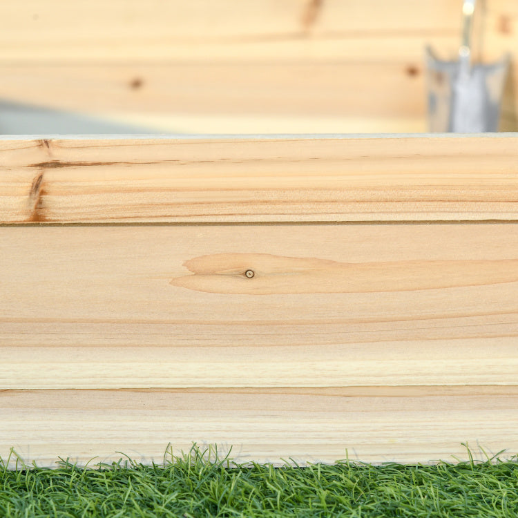 Outsunny Wooden Raised Garden Bed, Hexagon Screwless Planters For Outdoor Plants, Vegetables, Flowers, Herbs, 39" X 36" X 6", Natural Wood