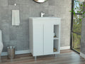 Palmer 24" Free Standing Vanity Cabinet, One Cabinet With Division, Two Small Shelves