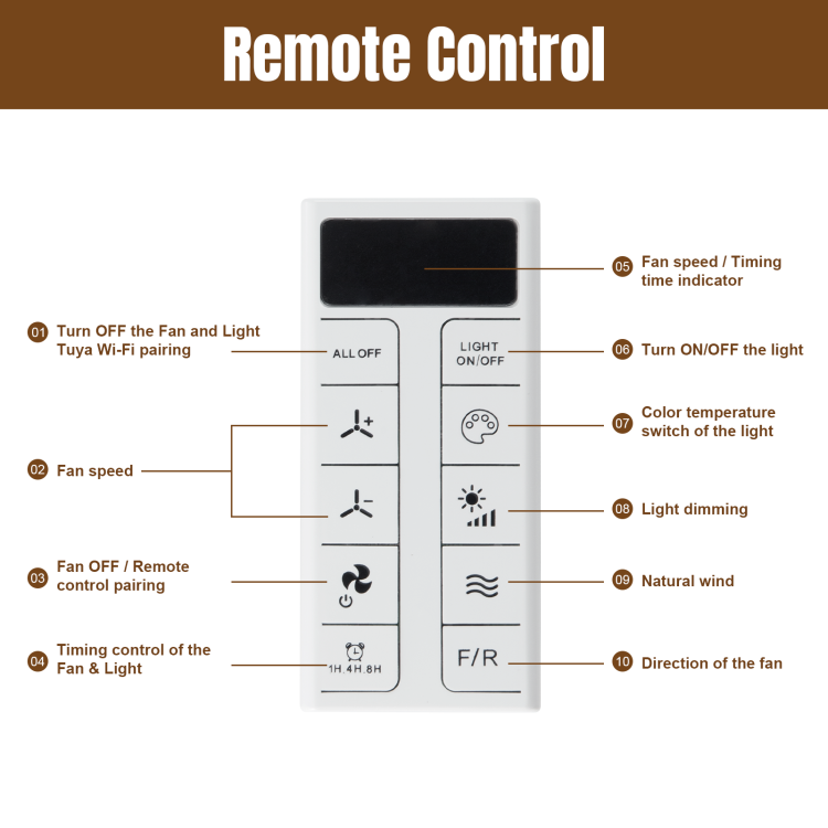 66 Inch Modern S And Smart Remote Control 6 Speed Reversible Noiseless Dc Motor For Indoor